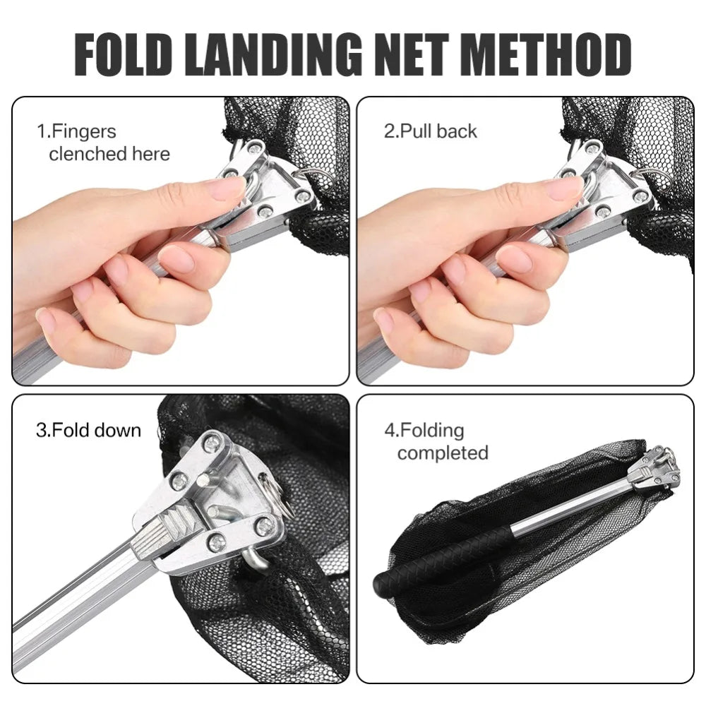 190cm 130cm 55cm Telescopic Landing Net Folding Fishing Pole Extending