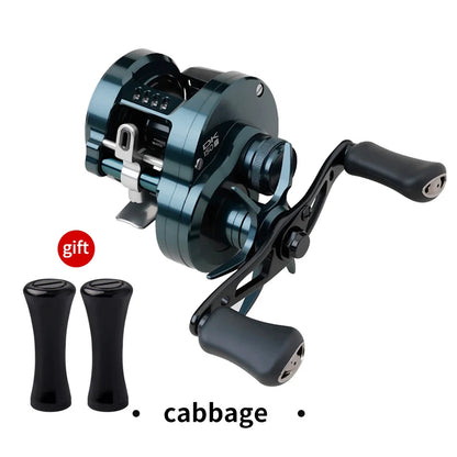 Kawa Fishing Reel Cast Drum Wheel DK100/150/200 Drag 7/15kg Casting Reel12+1BB Weigt 188/203g Metal Body Handle With Rubber Knob