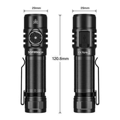 Sofirn SC29 3000 Lumens EDC Flashlight Rechargeable