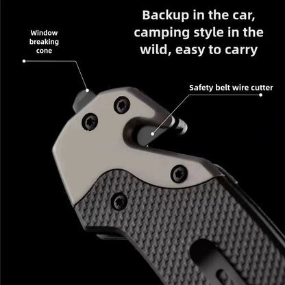 Folding knife with clip, EDC small knife with webbed opening and padded lock,