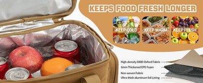 Tactical Lunch Box Expandable 18L Insulated Cooler Bag Leak Proof Lunch Bag for Work Camping Outdoor