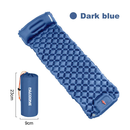 PACOONE Outdoor Sleeping Pad Camping Inflatable Mattress Built-in Pump Ultralight