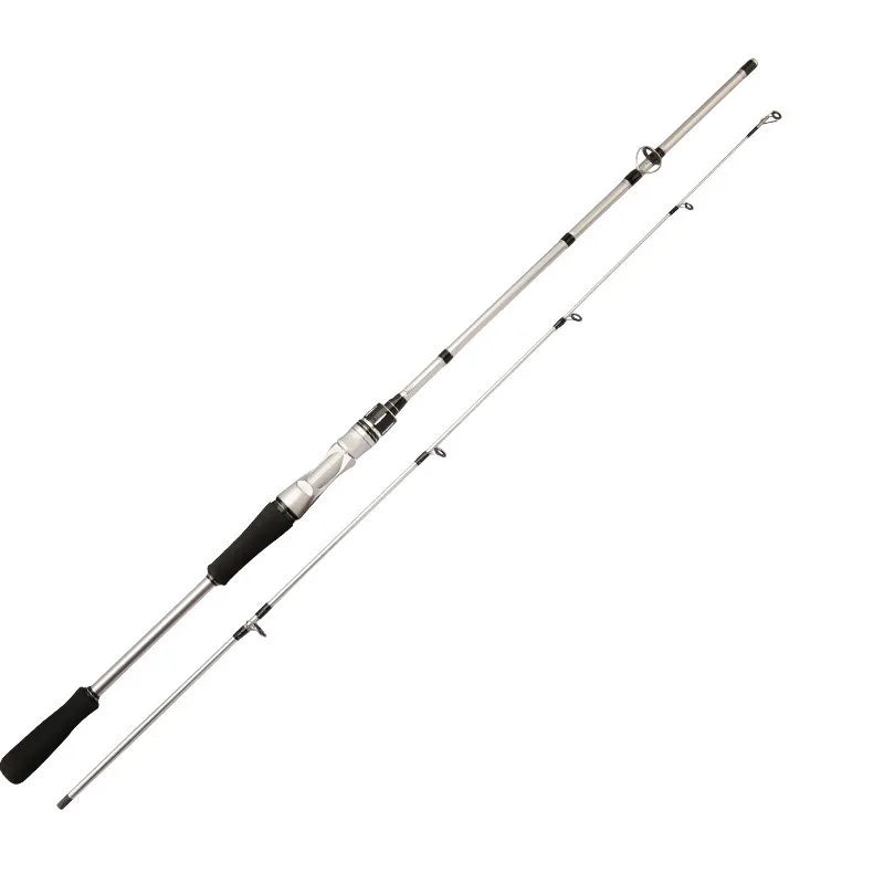 Silvery Carbon Fiber Fishing Rod 180 Cm Medium Action Freshwater Saltwater