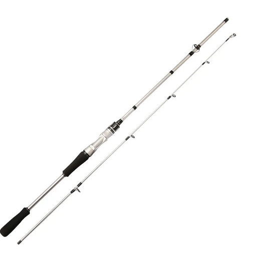 Silvery Carbon Fiber Fishing Rod 180 Cm Medium Action Freshwater Saltwater