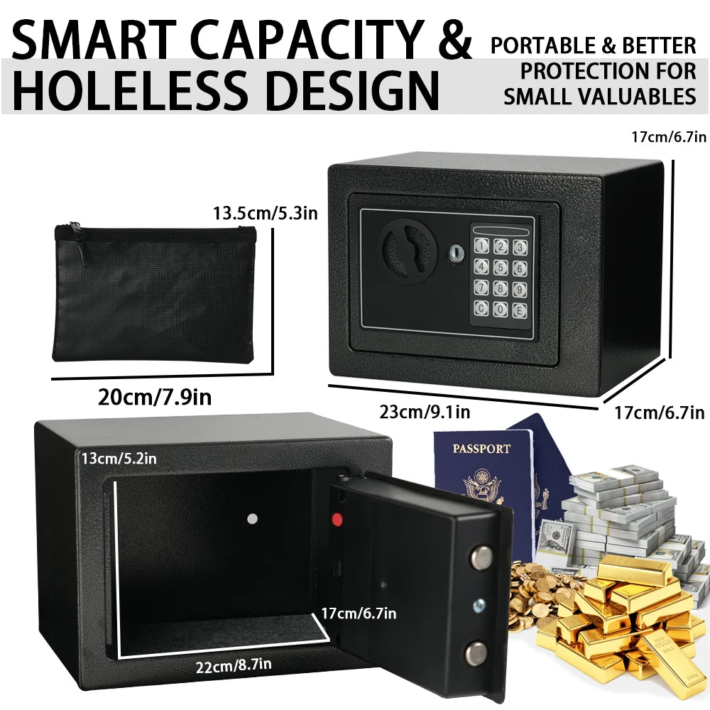 Ireproof Safes with Fireproof Money Bag Sensor Light Digital Keypad Home Safe
