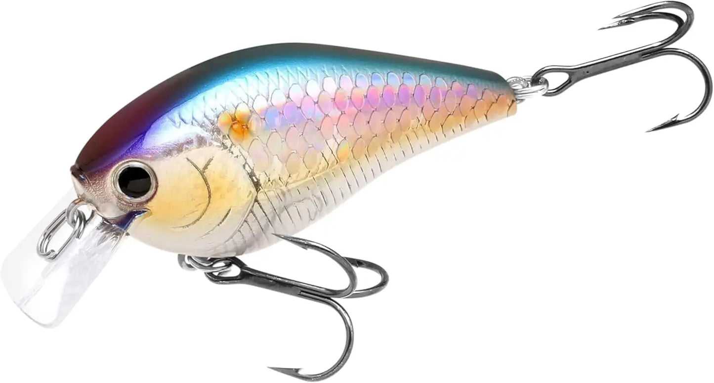 Freshwater Bass Fishing Lure, Crank Bait for Smallmouth and Pike, Floating Squarebill with Perfect Wobble