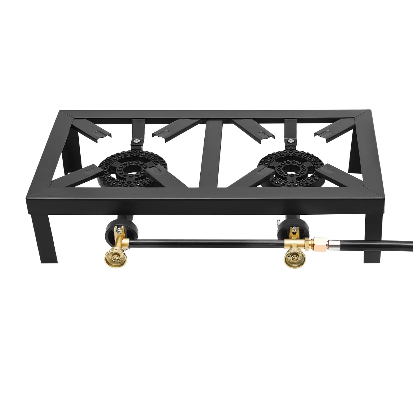 Portable 1/2 Burner Outdoor Gas Stove Propane Cooker with Adjustable 0-10Psi Regulator Hose for Patio Camping, BBQ