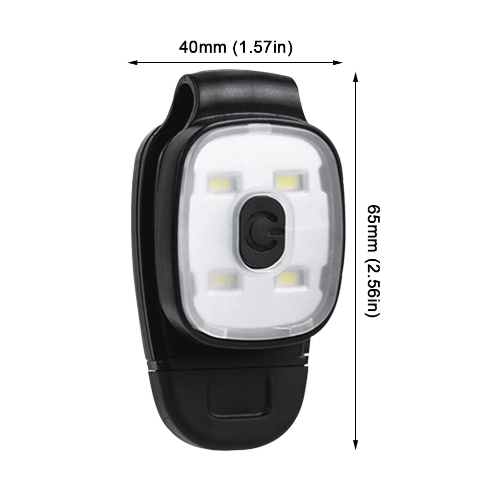 2-10PCS LED Clip Flashlight USB Charging LED Multifunction Lightweight Warning Lights for Night Walking