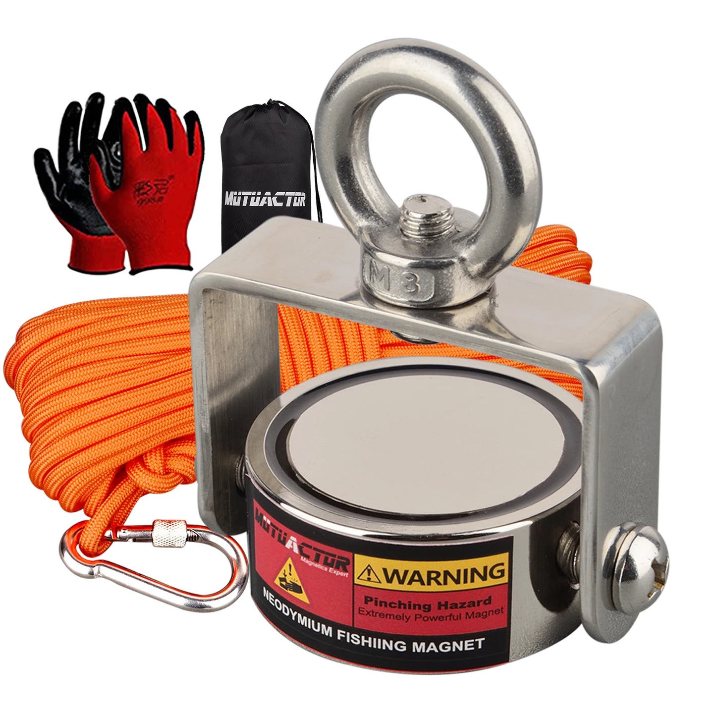 ONE Two Three Sides Fishing Magnet Kit 1200lb Super Strong Neodymium Magnet With 20m Rope