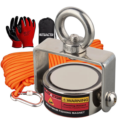 ONE Two Three Sides Fishing Magnet Kit 1200lb Super Strong Neodymium Magnet With 20m Rope