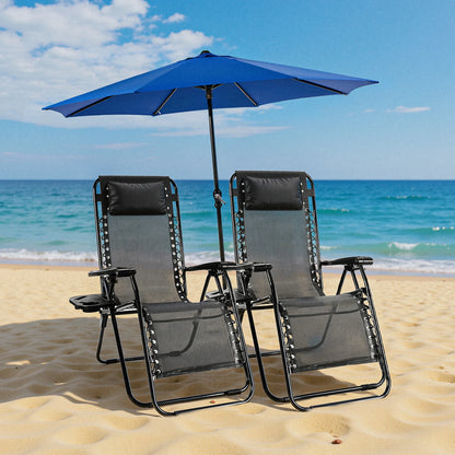 JHK Zero Gravity Portable Recliner  Chair with Cup Holder Trays Adjustable