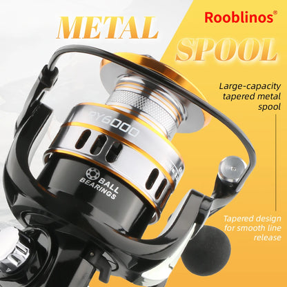 ROOBLINOS RY Lure Fishing Reel Spinning Reel 5.2:1 Smooth EVA Knob