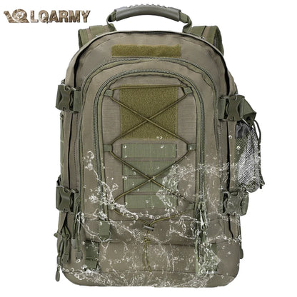 LQARMY 60L Male Travel Tactical backpack  Hiking Camping  Expandable