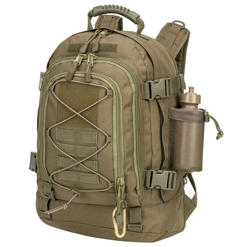 LQARMY 60L Male Travel Tactical backpack  Hiking Camping  Expandable