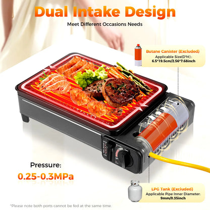 Portable Camping Grill Gas Stove Butane Gas Stove For Camping, Traveling, Trekking  0.25-0.3mpa 41.5*28*11cm