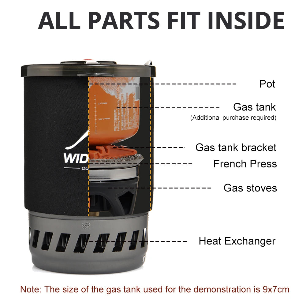 Widesea Camping Cooking System with Heat Exchanger Outdoor Gas Stove Burner