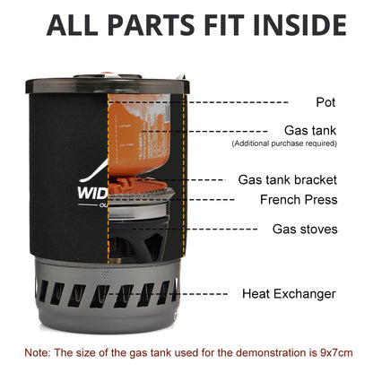 Widesea Camping Cooking System with Heat Exchanger Outdoor Gas Stove Burner