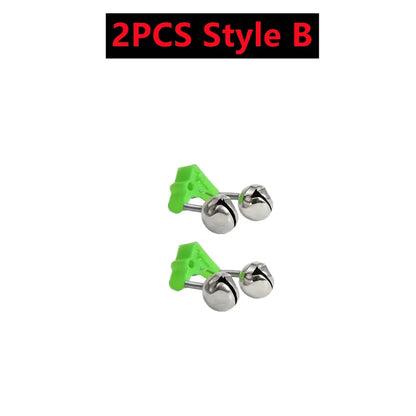 10-1PC Fishing Bite Alarms Fishing Rod Bells Tip Clip Bells Ring Green ABS