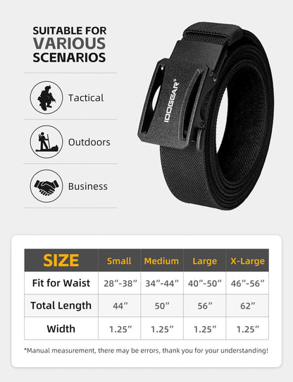 IDOGEAR Tactical Ratchet Belt 1.25” EDC Gun Belt Heavy-Duty Nylon CCW Belts