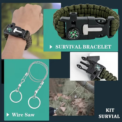 Multi-Functional Tool Backpack Emergency Survival Kit Camping Gear First Aid Supplies
