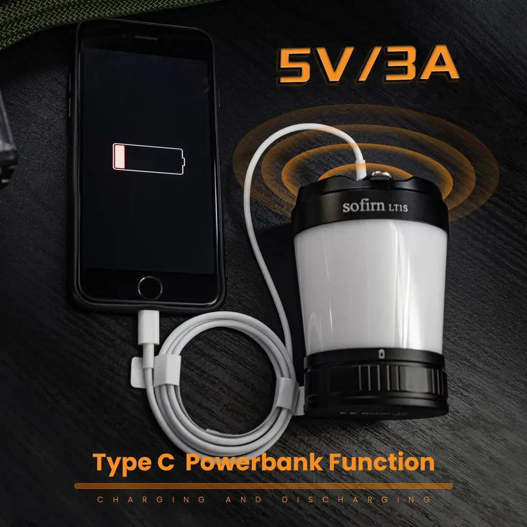 Sofirn LT1S Camping Light USB C 21700 Rechargeable  Lantern 2700K-6500K