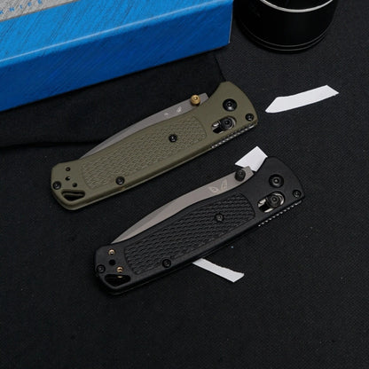 535 Outdoor Folding Knife (Military Green Grey Blade), Fiberglass Handle, Fishing, Hiking,