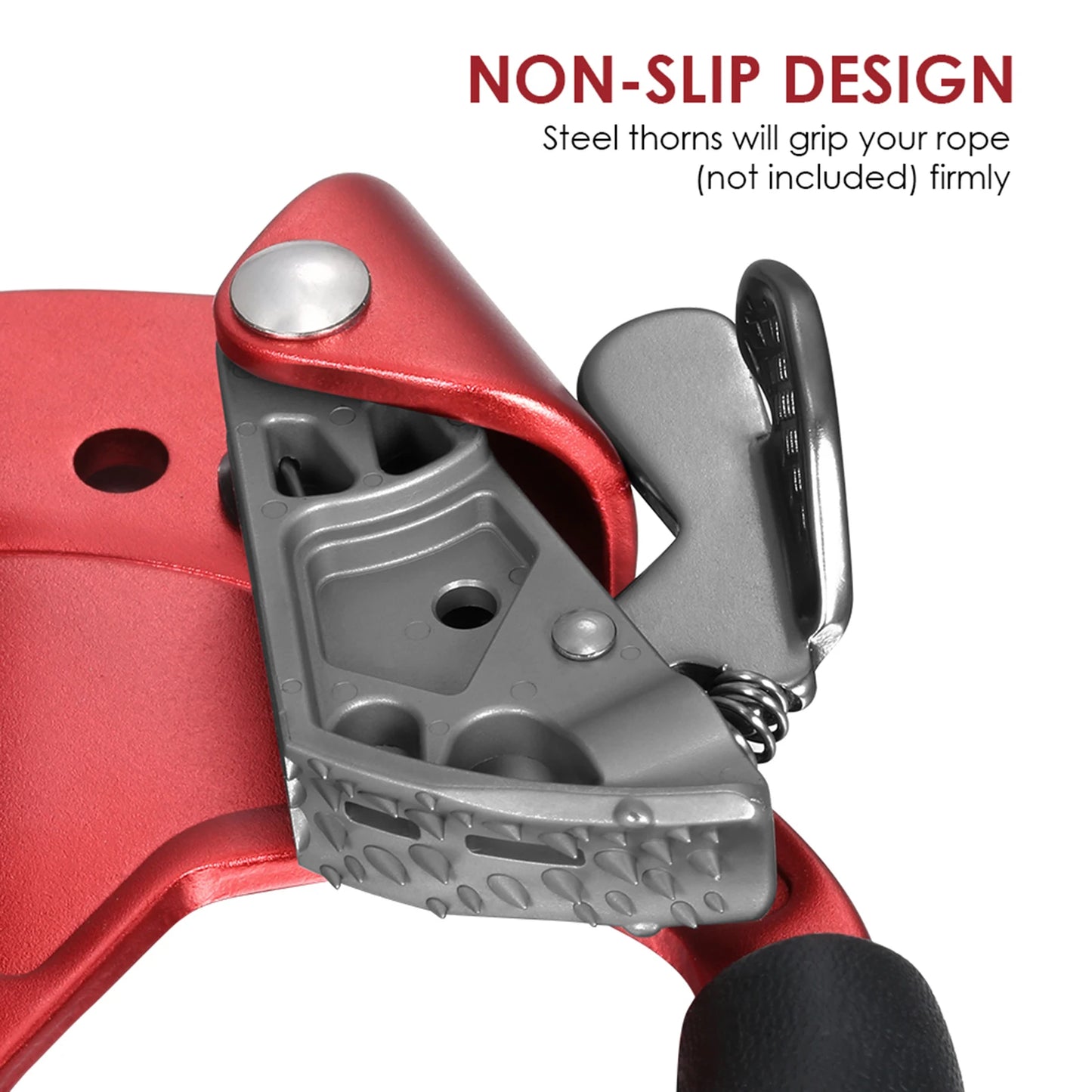 Hand Ascender Vertical Rope Ascender Rock Climbing Equipment 140kg Bearing Capacity