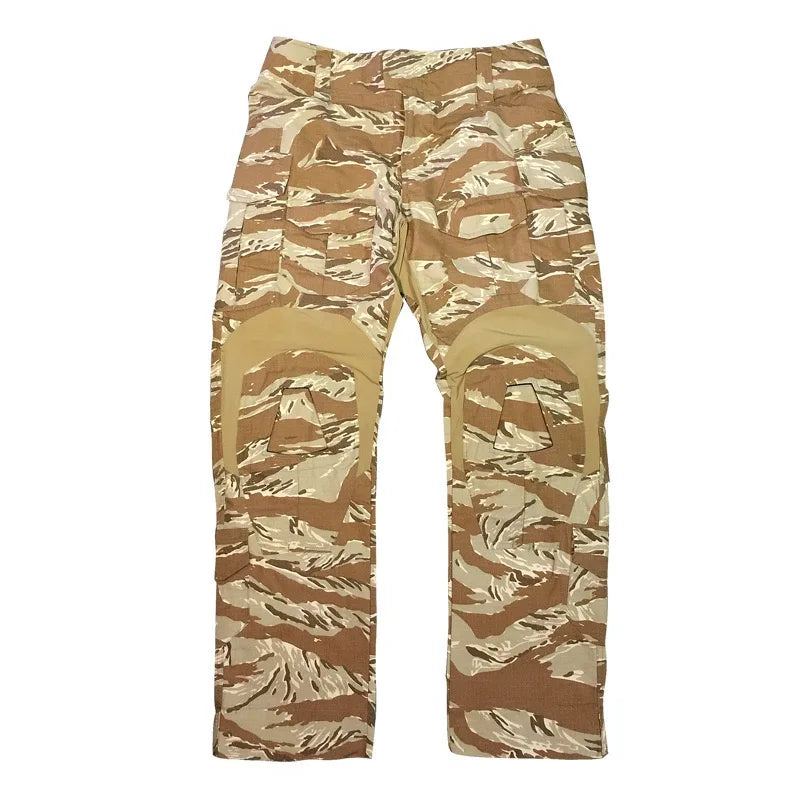Desert Tiger Spotted Frog Suit Set, Outdoor Sports, G3 Frog Skin, Combat Pants, Training Suit, Gold, Tactical Top