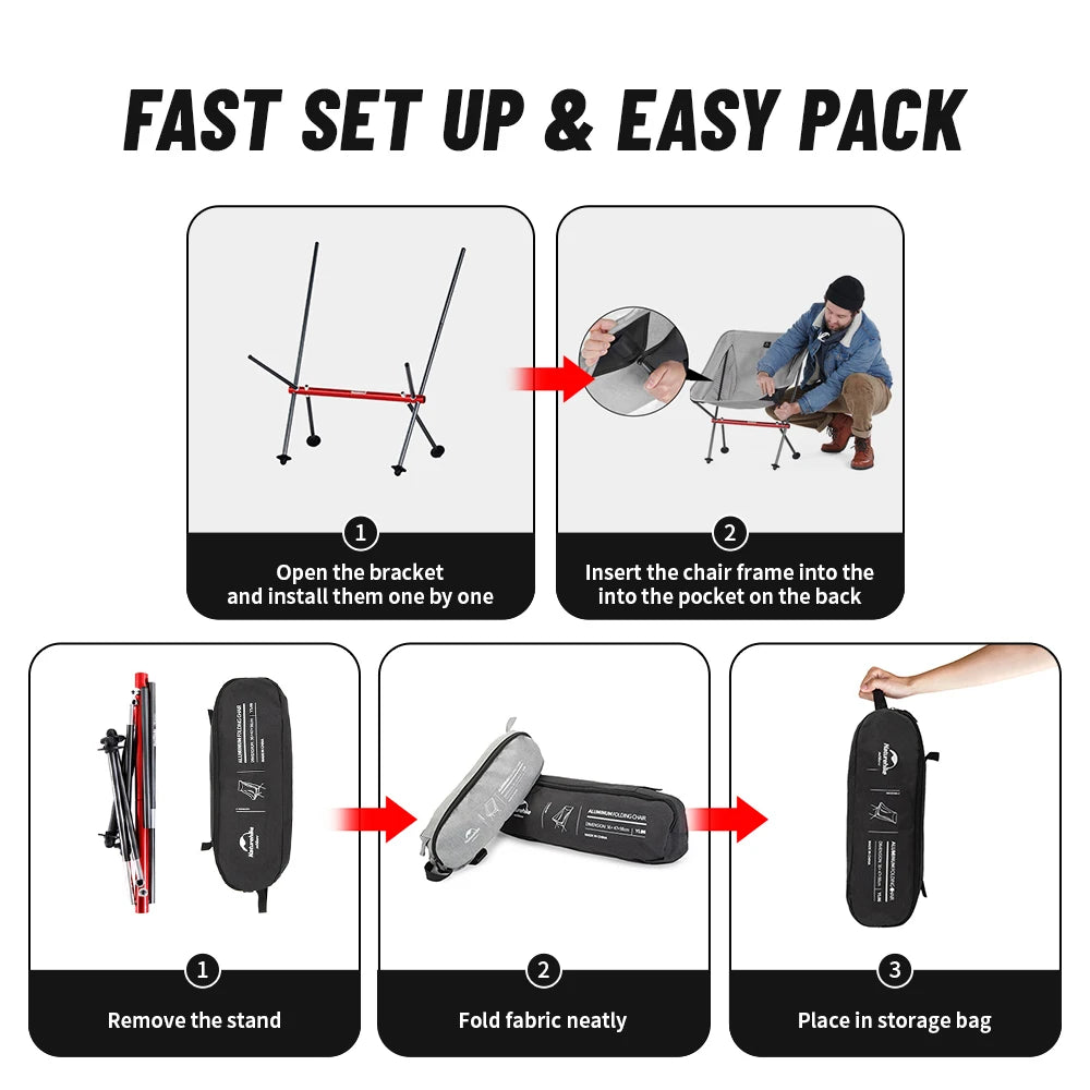Naturehike Camping Chair YL05 YL06 Chairs Ultralight Folding Chair