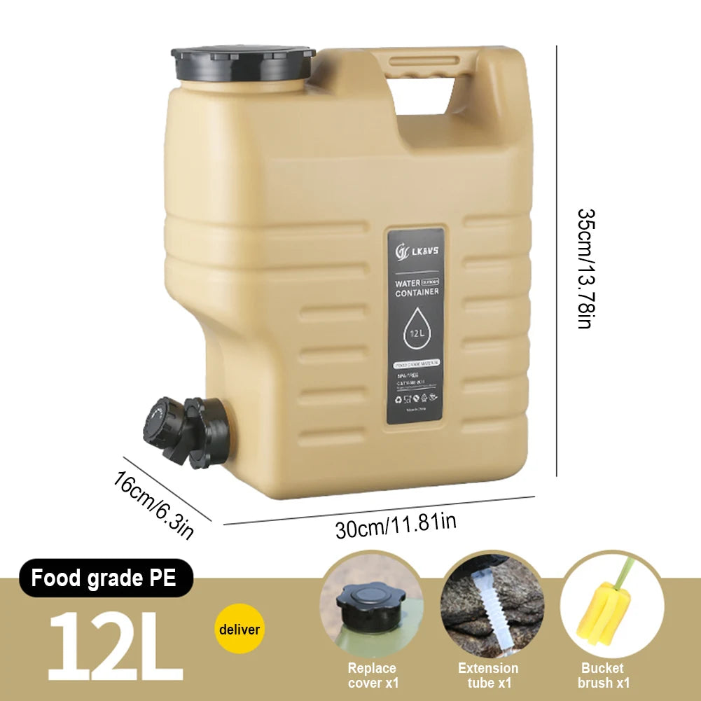 10/11/12L Drinking Water Container with Spigot Leakproof Camping Water Tank Large Capacity
