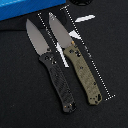 535 Outdoor Folding Knife (Military Green Grey Blade), Fiberglass Handle, Fishing, Hiking,