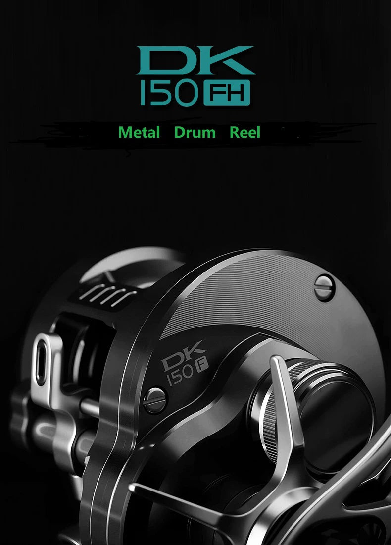 Kawa Fishing Reel Cast Drum Wheel DK100/150/200 Drag 7/15kg Casting Reel12+1BB Weigt 188/203g Metal Body Handle With Rubber Knob