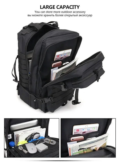 45L Man Hunting Tactical Backpacks Outdoor Traveling Trekking  Bags Outdoor 3P School Pack EDC Molle Pack for Hiking Bag