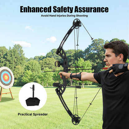 Compound Bow For Adults, Right Hand, Hunting Kit: 3 Pin Lighted Sight For Outdoor Competition, Hunting, Training