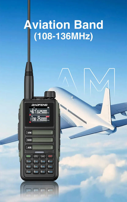 Upgrade Baofeng UV16M V2 Walkie Talkie 15W High Capacity AM FM 2-Way Radio Full Band LCD 999CH Frequency Copy NOAA Noise Reduce