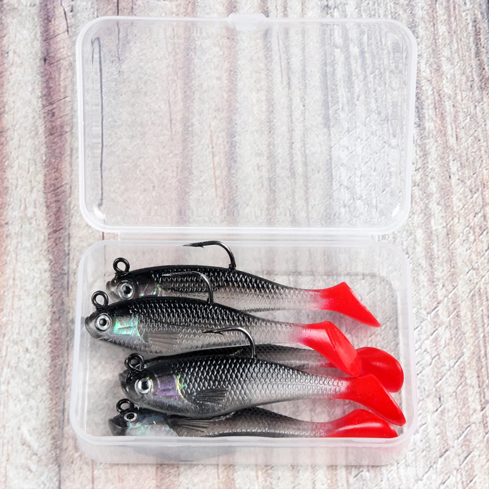 5pcs/lot Fishing Lures 80mm 9.5g Soft Lure Wobblers T Tail Soft Bait Artificial Baits Swimbait for Pike Bass Lure