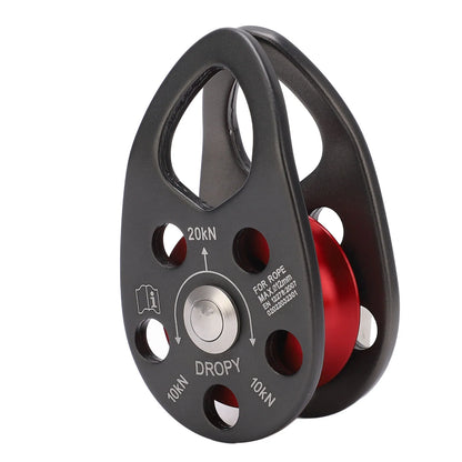 Portable Climbing Pulley Aluminum Alloy Single Fixed Swing Pulley 20KN Large Load Bearing Ascender For Rock Climbing