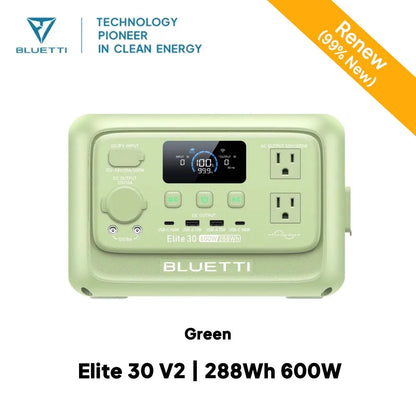 【Renew】BLUETTI Elite 30 V2 Portable Power Station 288Wh 600W Peak Large Capacity Solar Generator