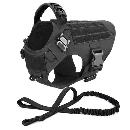 Tactical Dog Harness Leash Set for Large Dogs Military Harnesses