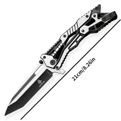 1pc Multifunctional Mechanical Knife Wilderness Survival Knife Outdoor Camping Tool Full Stainless Steel Folding Knife
