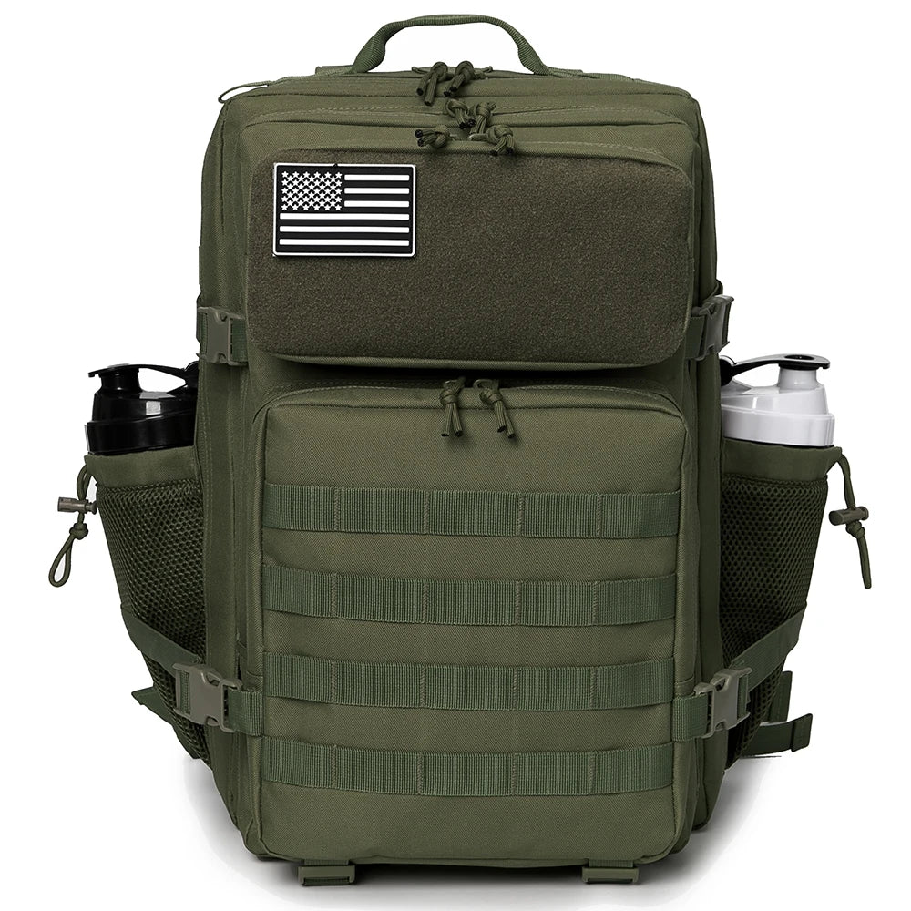 45L tactical backpack for outdoor sports hiking climbing travel with bottle holder