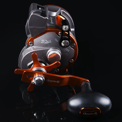 Sougayilang Line Counter Trolling Reel Conventional Level Wind Fishing Reel for Sea Bass Grouper 4.1:1/6+1BB Max Drag 30Kg
