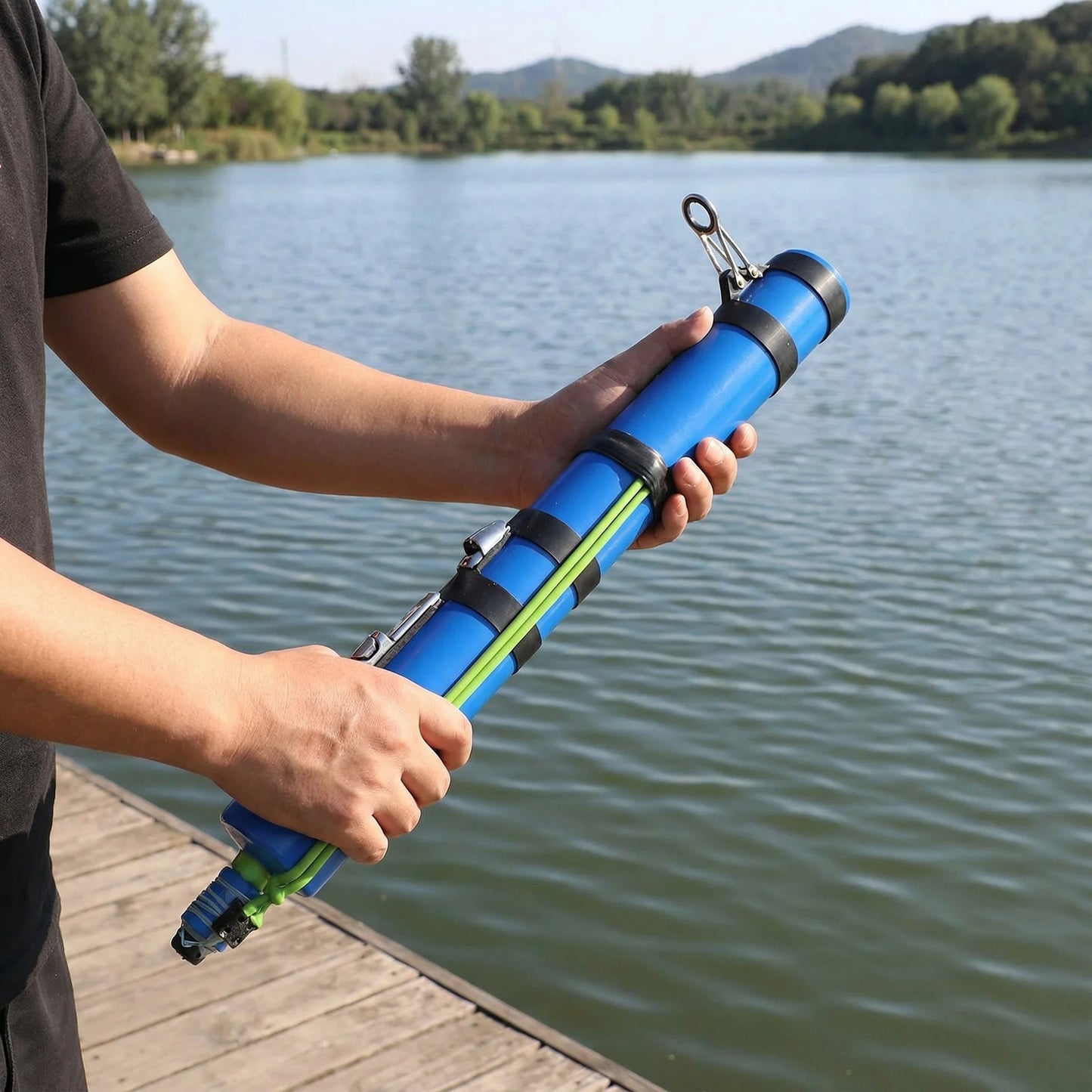 Compact Fishing Catapult Rod Holder Reusable Precise Lure Launcher Fish Bait