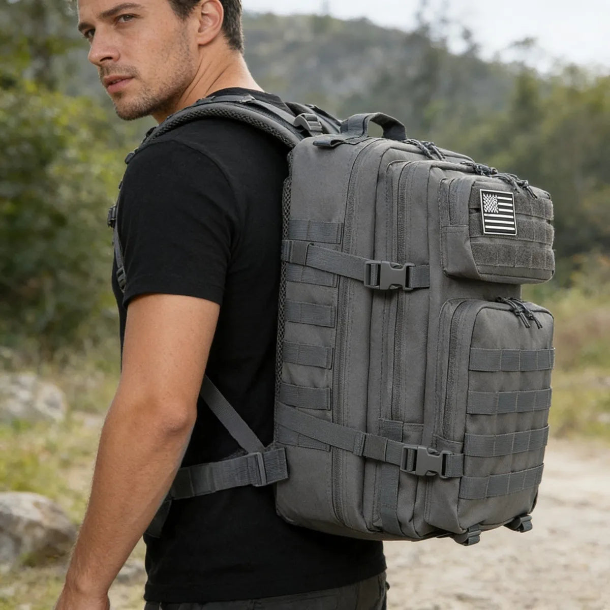 45L Tactical Fishing Backpack Large 3 Day Outdoor Rucksack Hiking