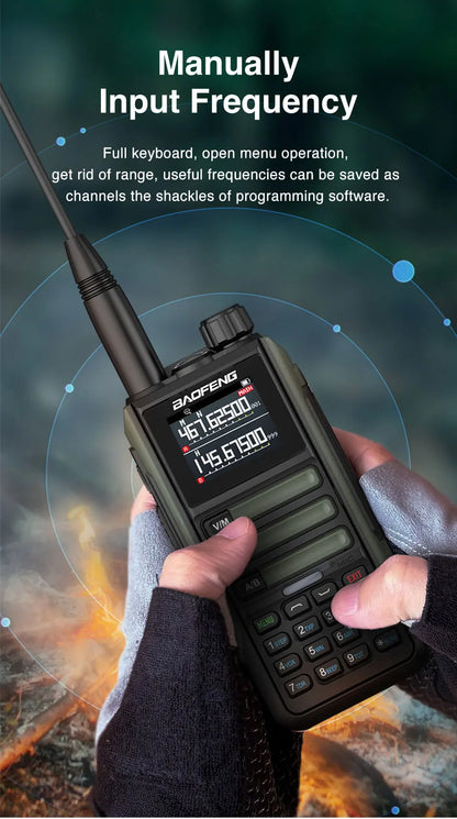 Upgrade Baofeng UV16M V2 Walkie Talkie 15W High Capacity AM FM 2-Way Radio Full Band LCD 999CH Frequency Copy NOAA Noise Reduce