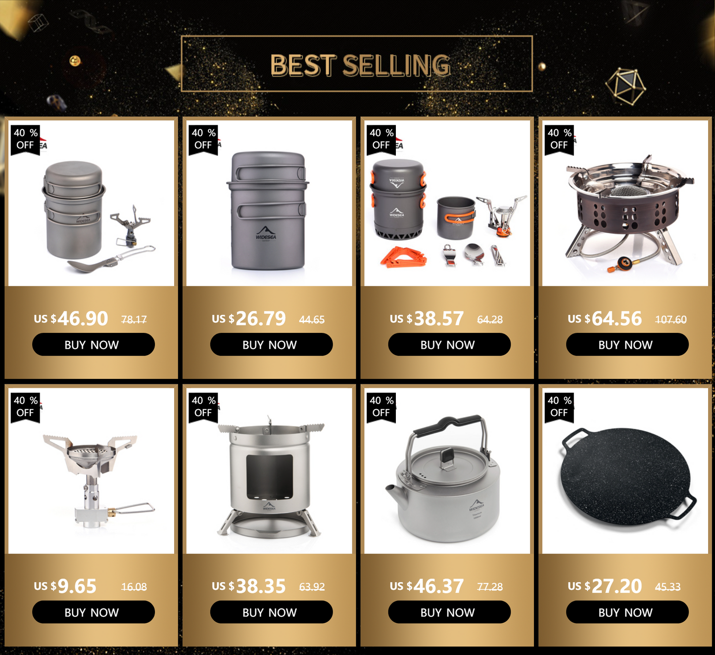 Widesea Camping 1.3L 2.3L Cookware Outdoor Cooking Set