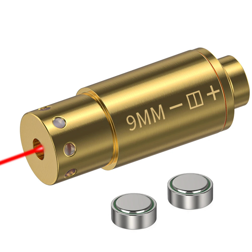 9MM Optics Cartridge Red Dot Laser Bore Brass 9MM Bore Boresighter