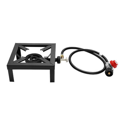 Portable 1/2 Burner Outdoor Gas Stove Propane Cooker with Adjustable 0-10Psi Regulator Hose for Patio Camping, BBQ