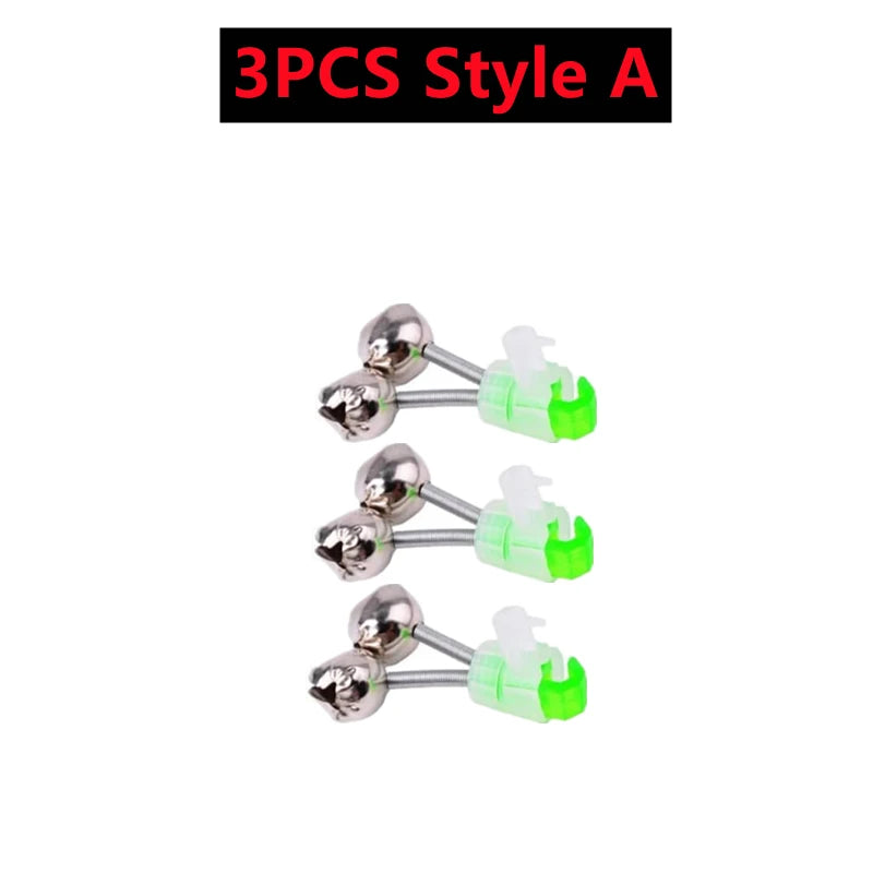 10-1PC Fishing Bite Alarms Fishing Rod Bells Tip Clip Bells Ring Green ABS