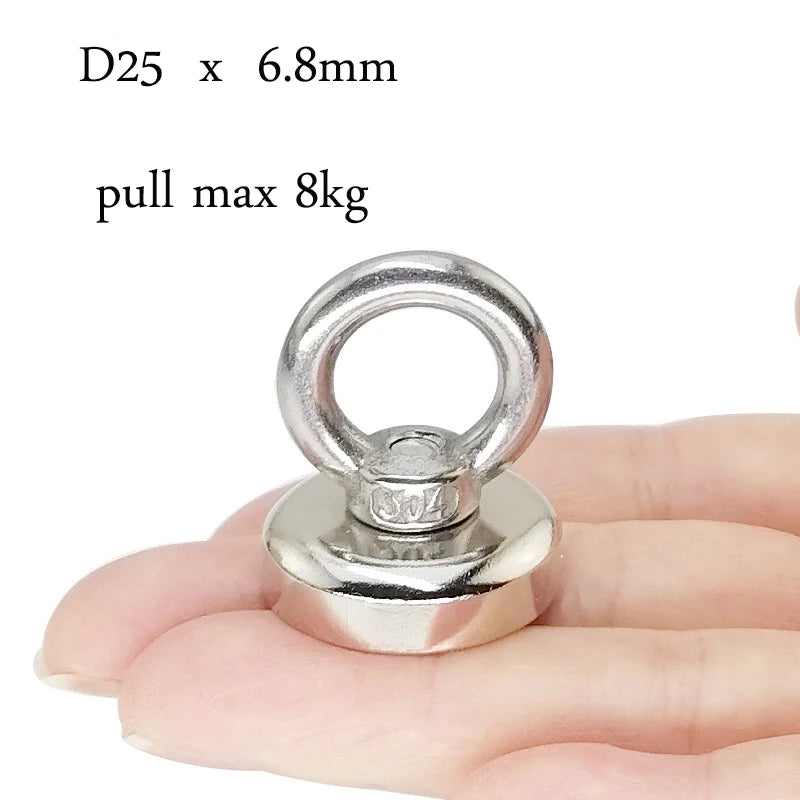 , Powerful Search Magnet with Eyebolt For Salvage Magnetic Fishing